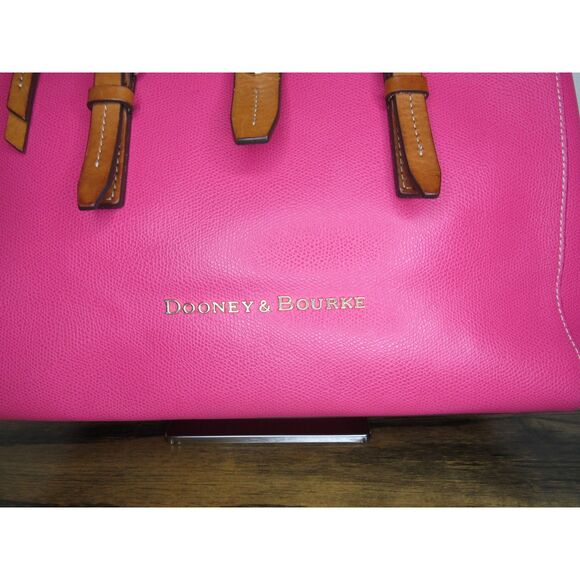 RARE Dooney & Bourke Fuchsia Tote – Rainbow Chevron Lining – Lucca Collection - Picture 5 of 15